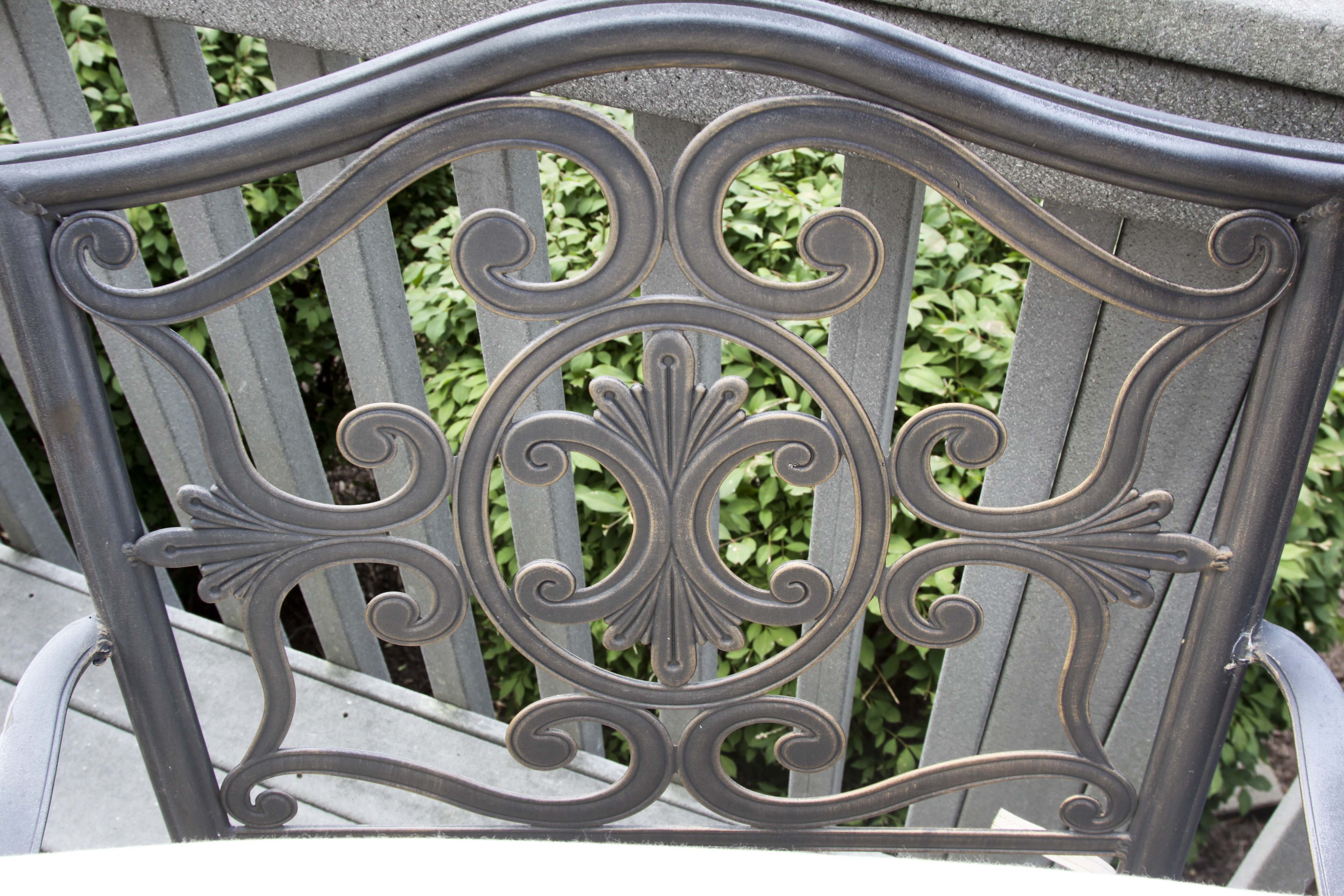 Metal Patio Chair and Round Accent Table
