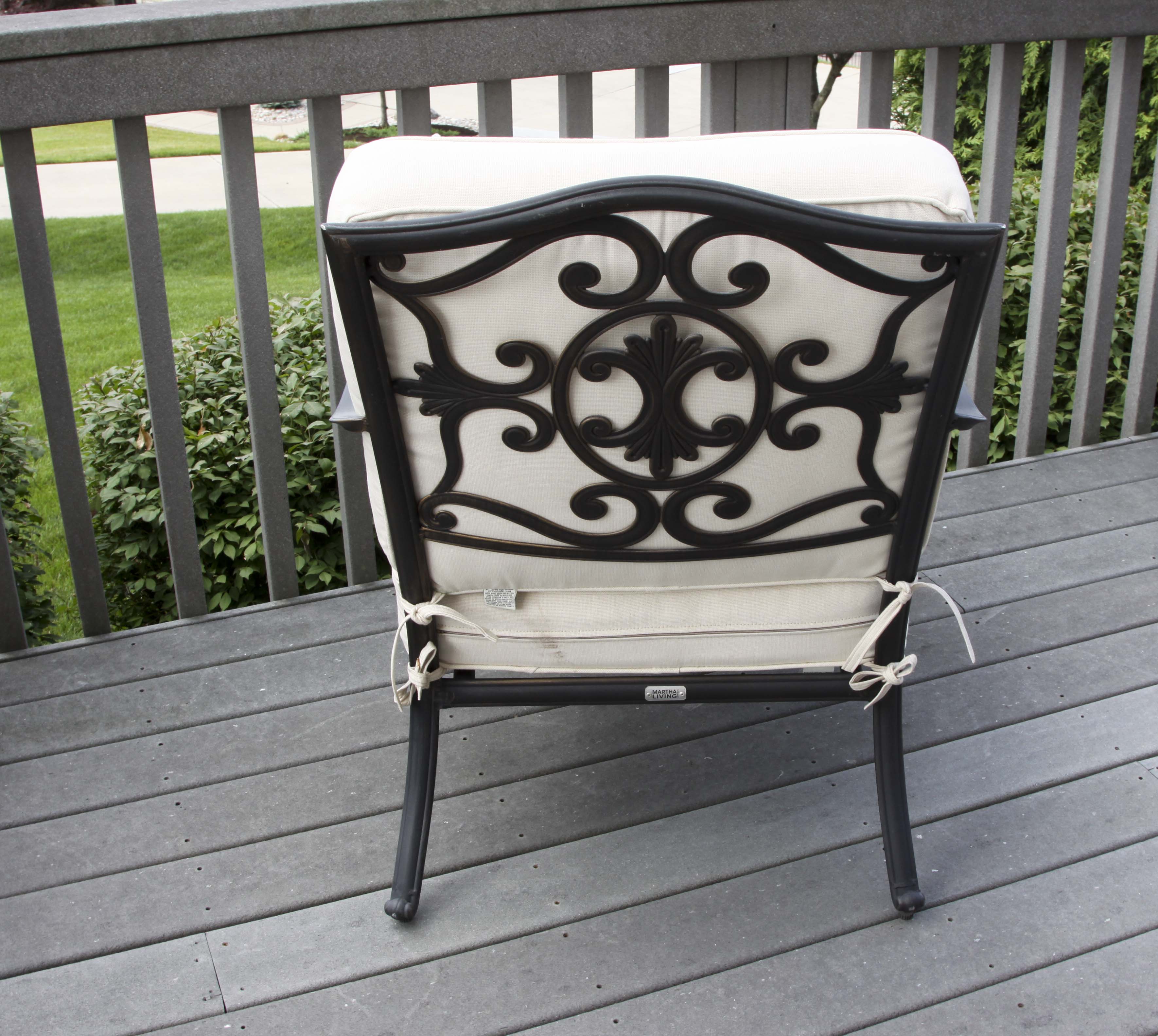 Metal Patio Chair and Round Accent Table