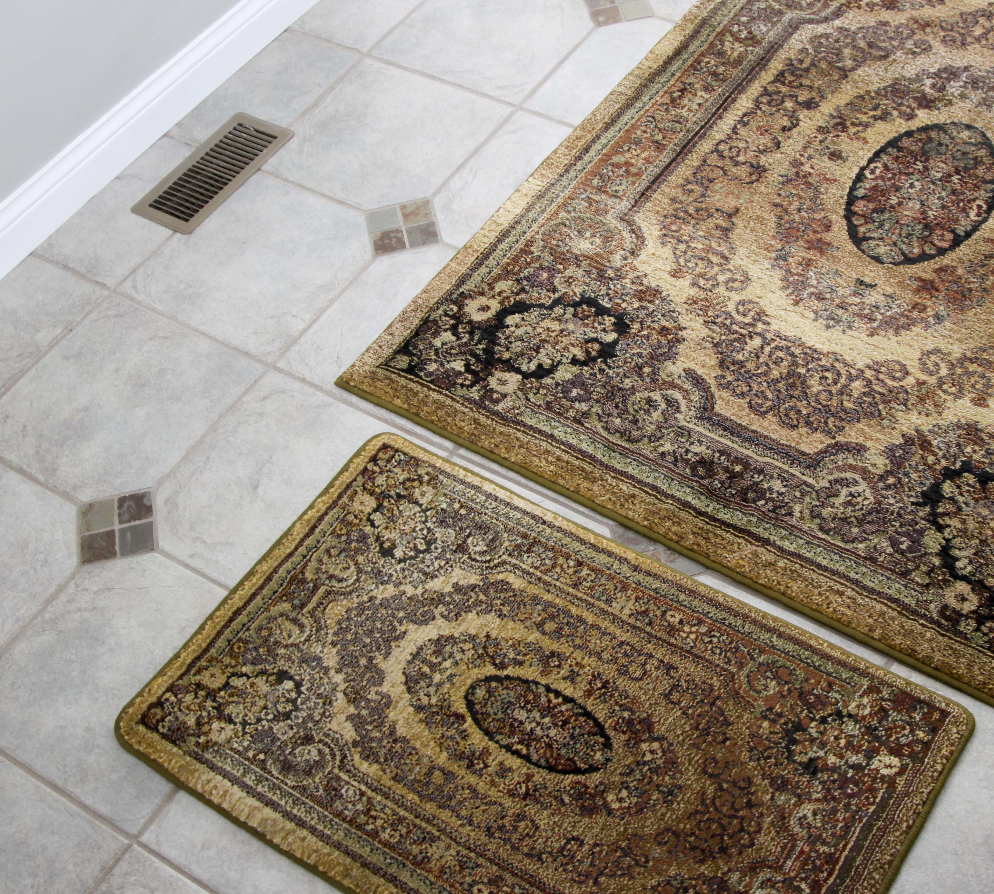 "Versailles Tea Washed" Area Rug and Accent Rug Set