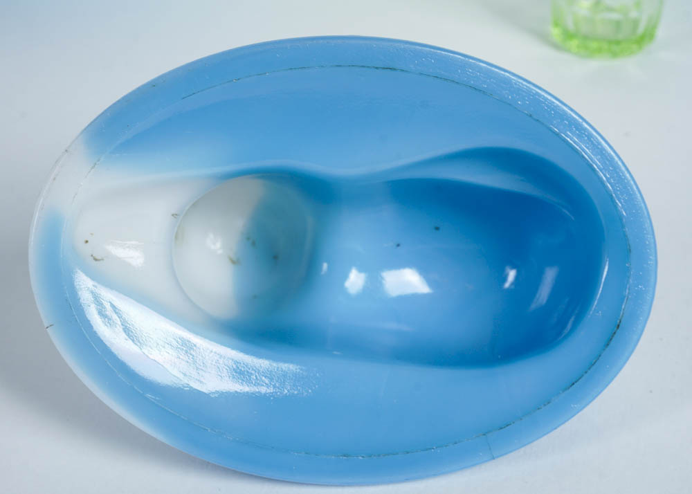 Blue, Green, and White Vintage Glass