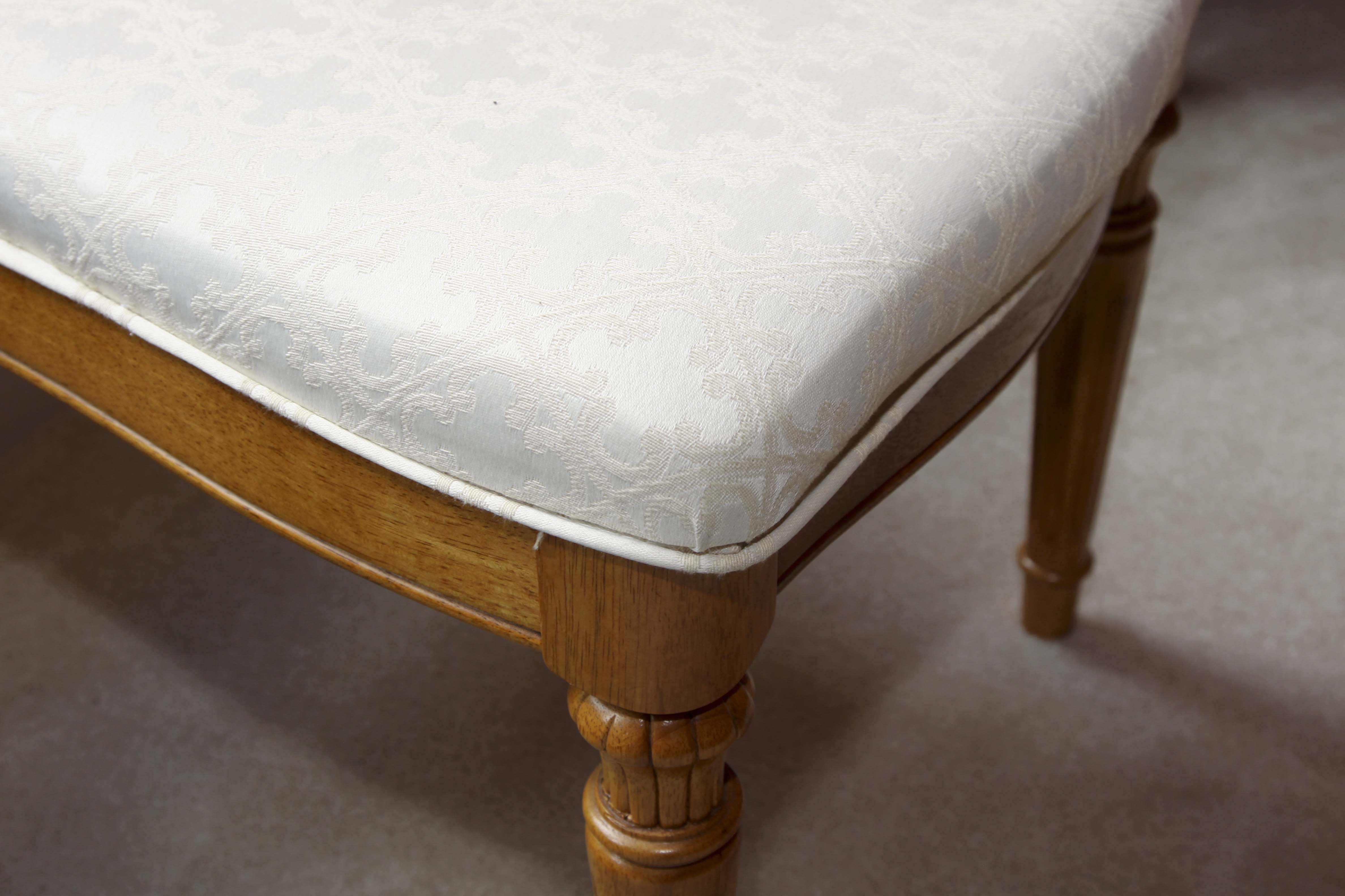 Elegant Olive Wood Dining Room Table and Eight Chairs