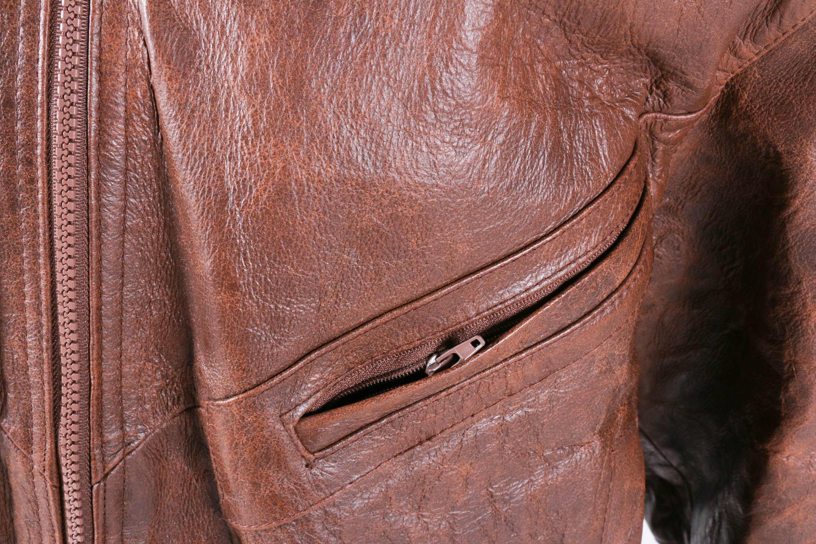 Vintage Men's Leather Bomber Flight Jacket by Philippe Monet