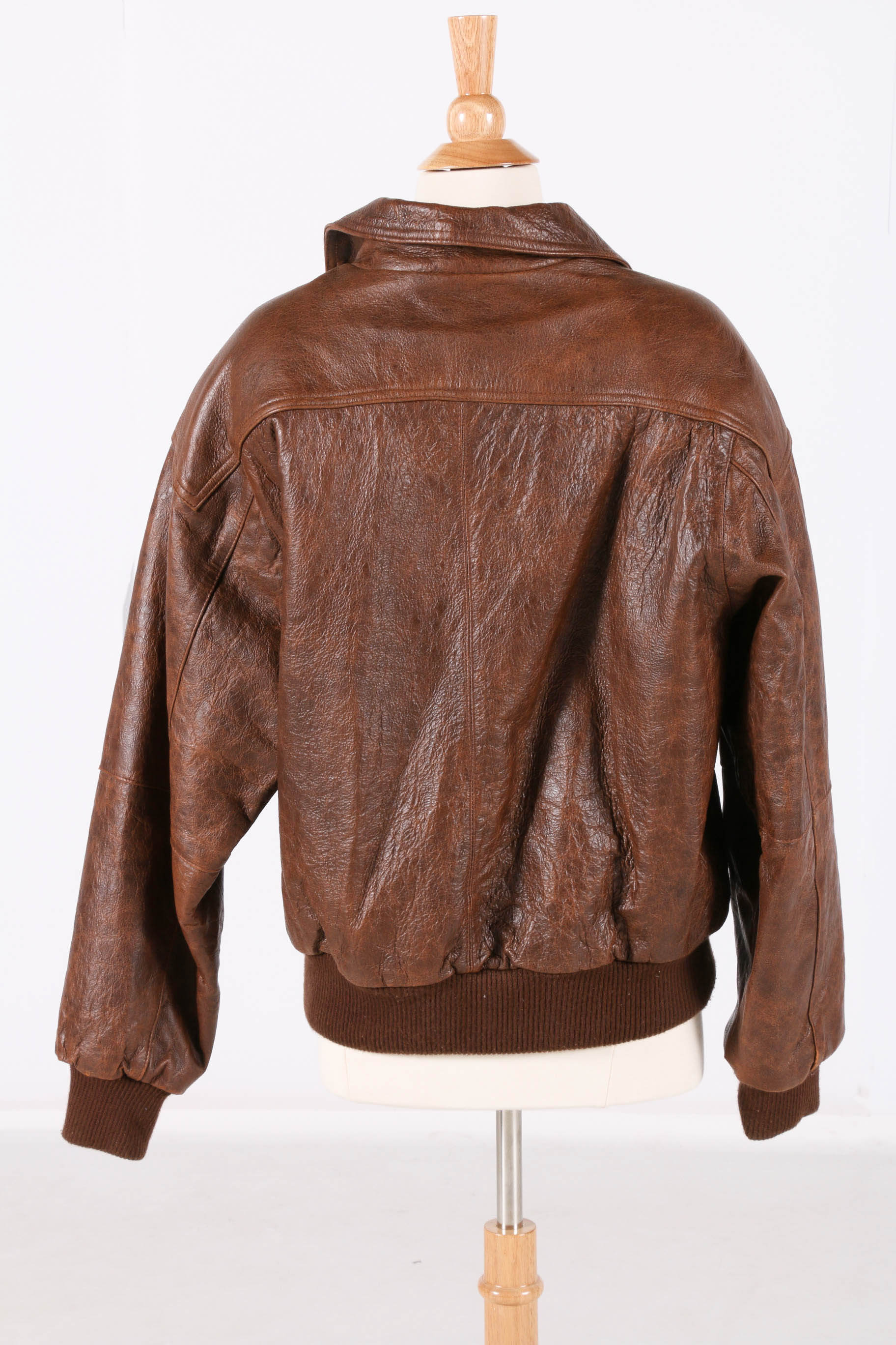 Vintage Men's Leather Bomber Flight Jacket by Philippe Monet