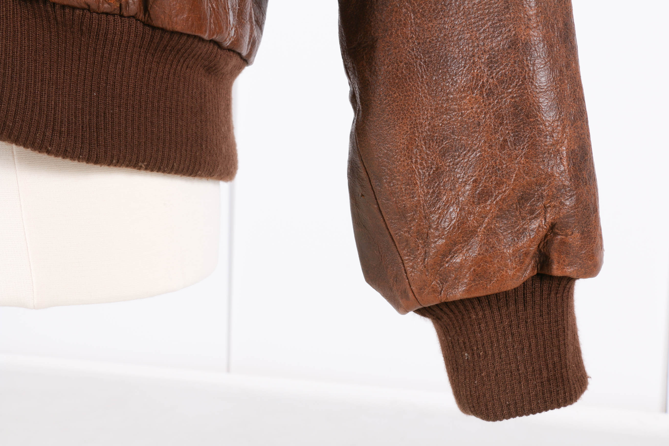 Vintage Men's Leather Bomber Flight Jacket by Philippe Monet