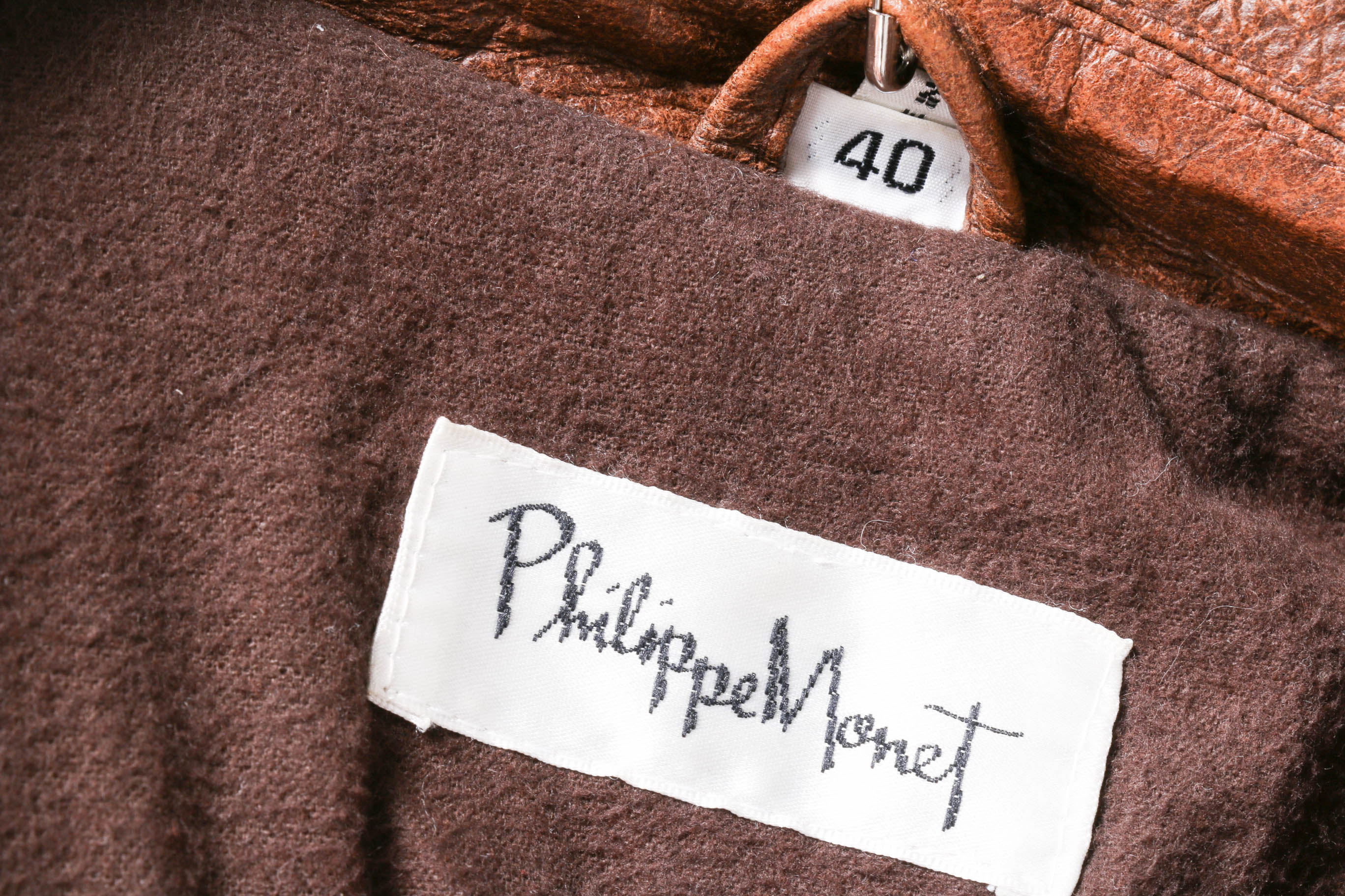 Vintage Men's Leather Bomber Flight Jacket by Philippe Monet