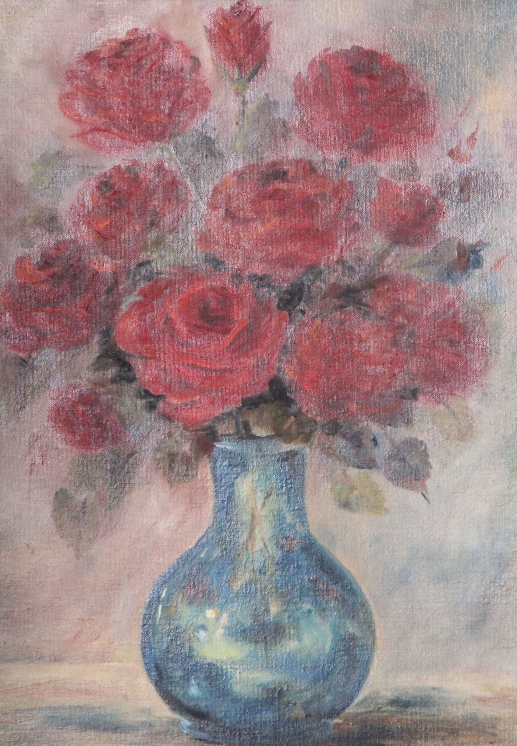 Original Oil on Canvas of Blooming Roses