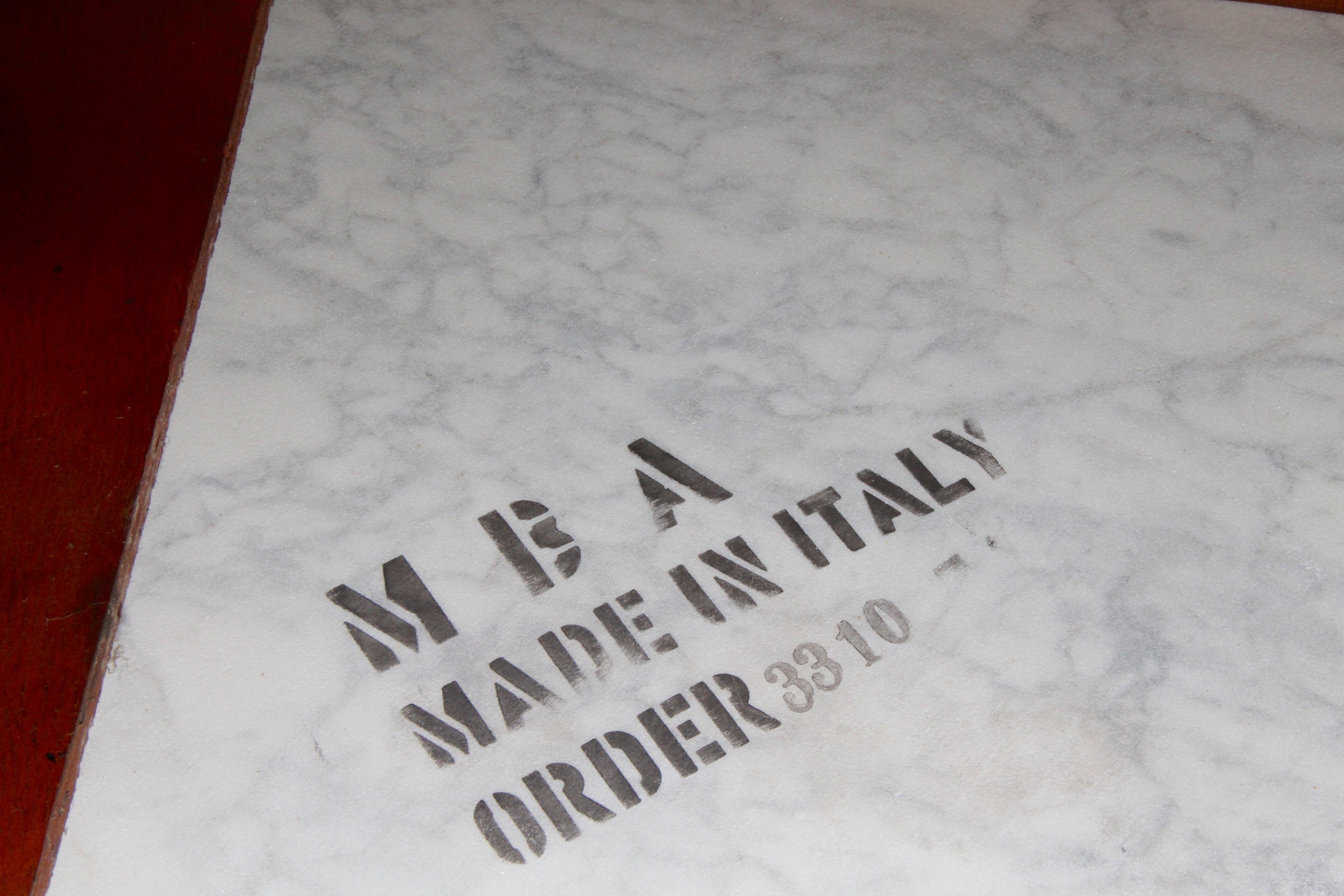 Italian Victorian Style Marble Top Carved Table