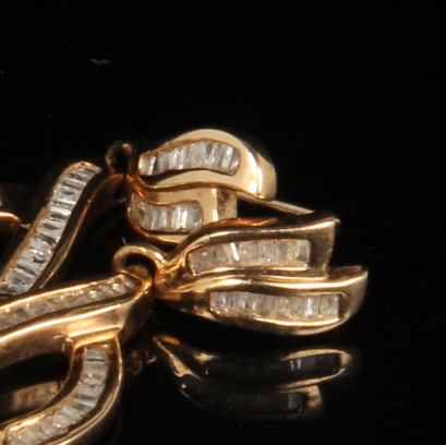 10K Yellow Gold 1.50 CTW Diamond Drop Earrings