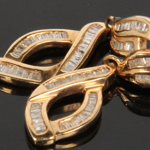 10K Yellow Gold 1.50 CTW Diamond Drop Earrings