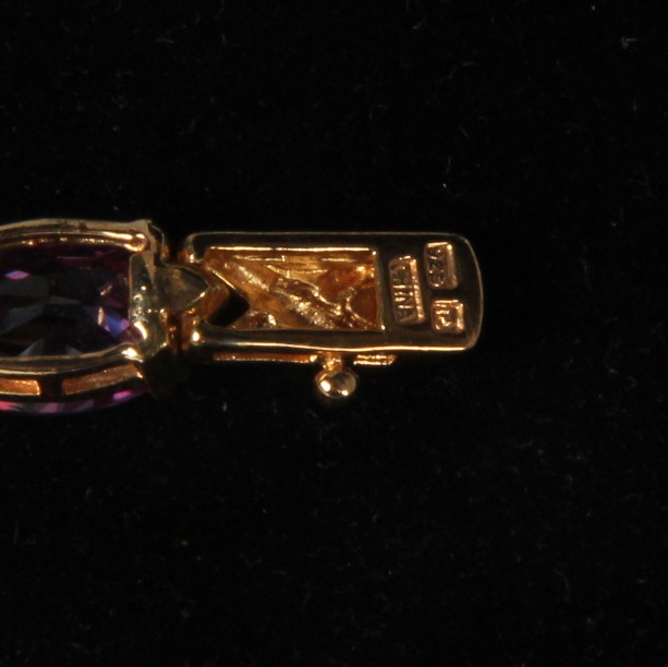 Sterling Silver Plated Diamond and Imitation Gemstone Bracelet