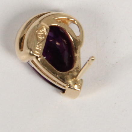 14K Yellow Gold Amethyst Earrings