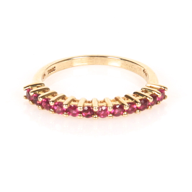 10K Yellow Gold Pink Sapphire Ring
