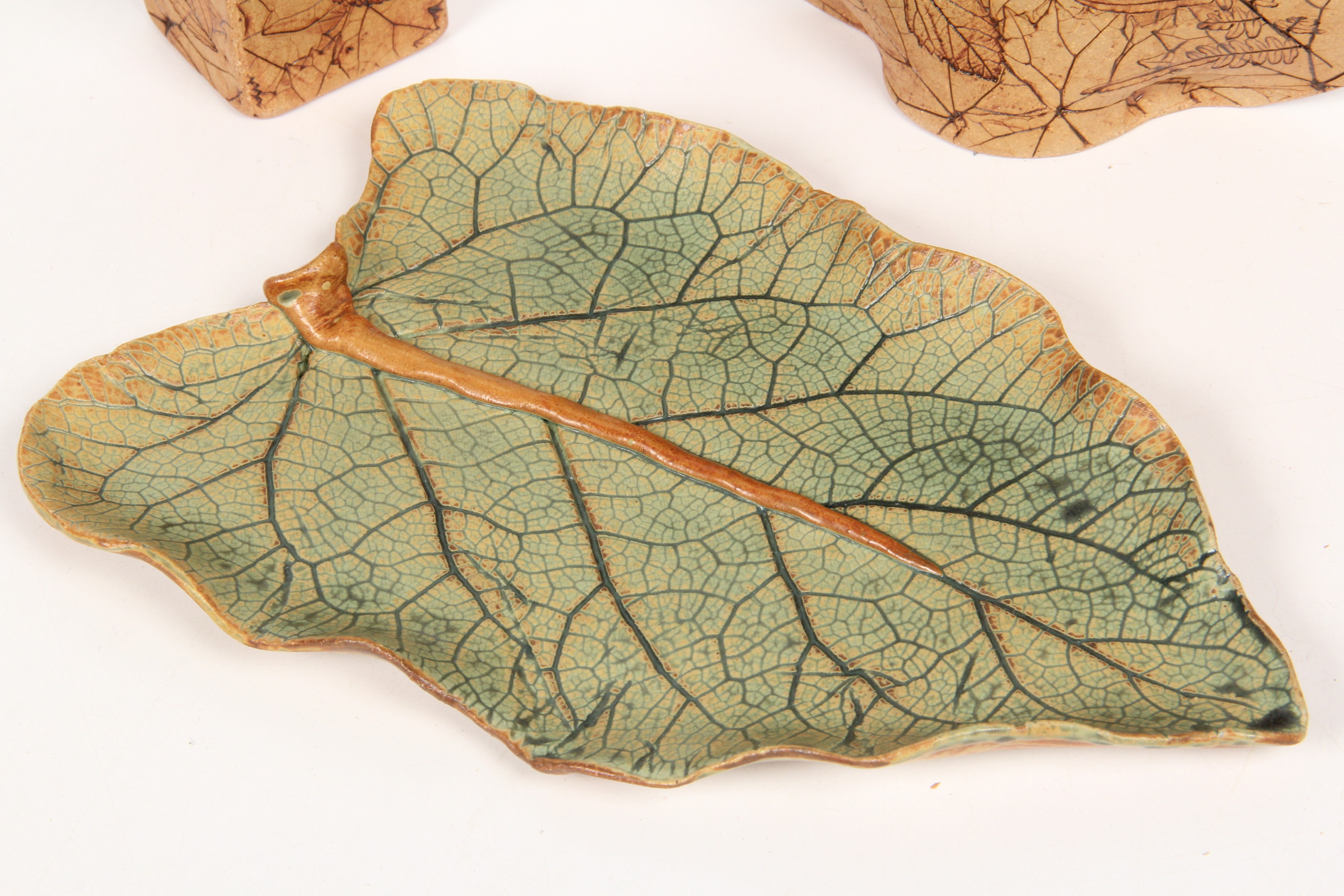 Collection of Handmade Malabar Leaf Pottery