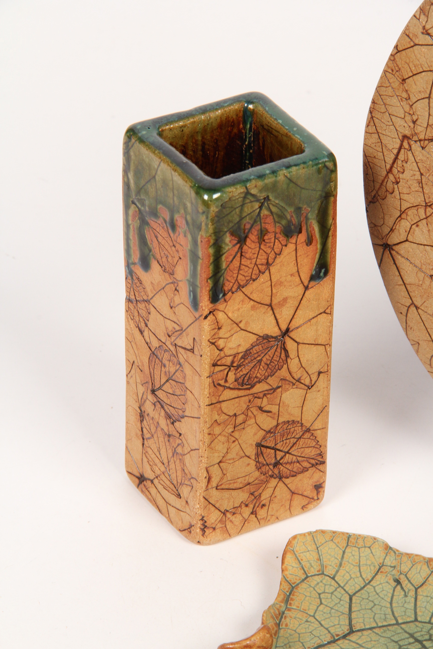 Collection of Handmade Malabar Leaf Pottery