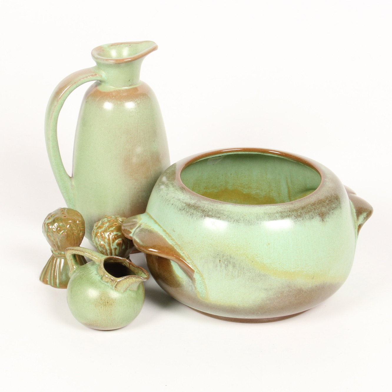 Collection of Frankoma Prairie Green Pottery