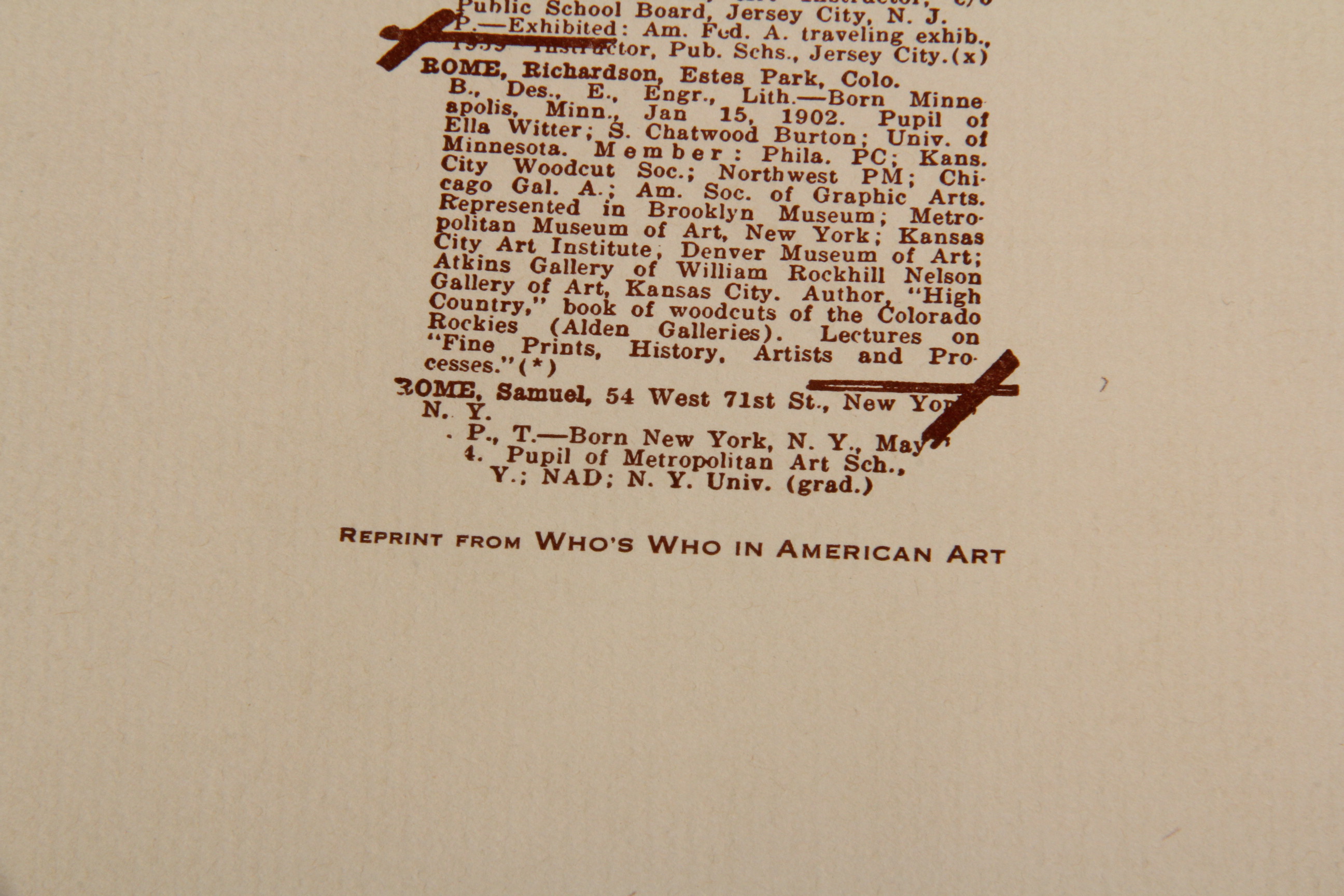 Richardson Rome "Wineglass Elm" Etching