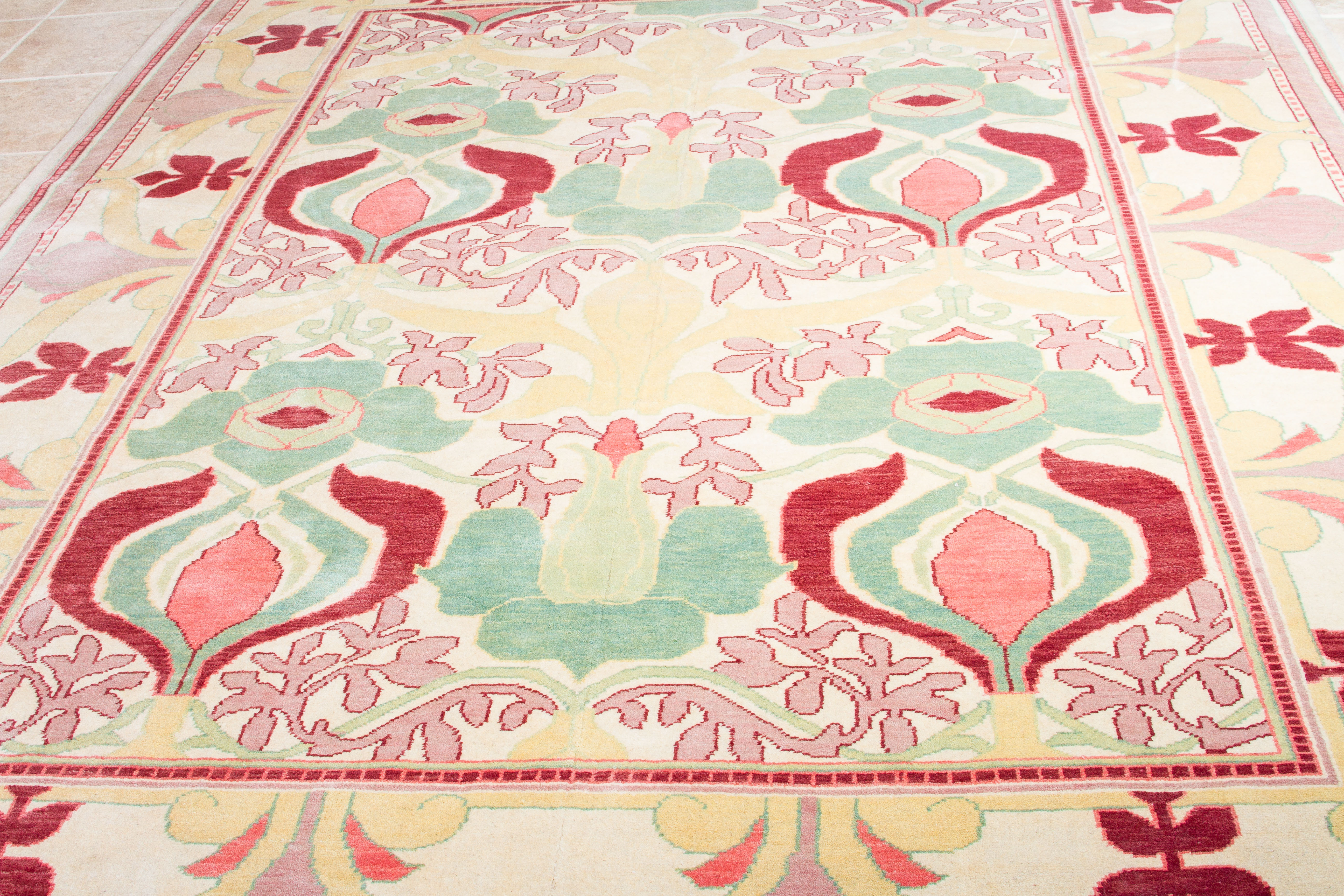 Contemporary Hand Knotted Oushak Rug