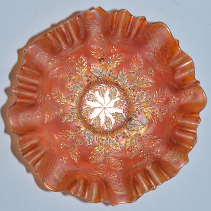 Ornate Orange Glass Dish