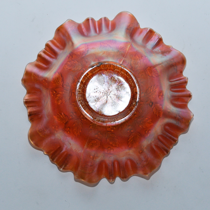 Ornate Orange Glass Dish
