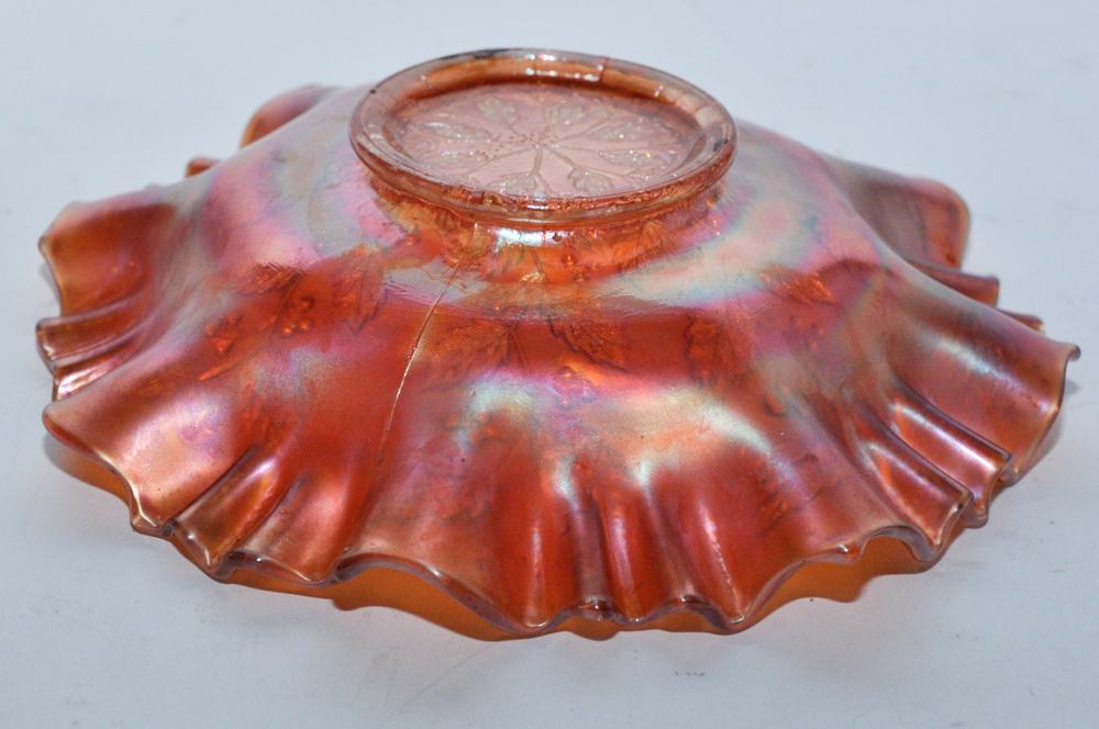 Ornate Orange Glass Dish