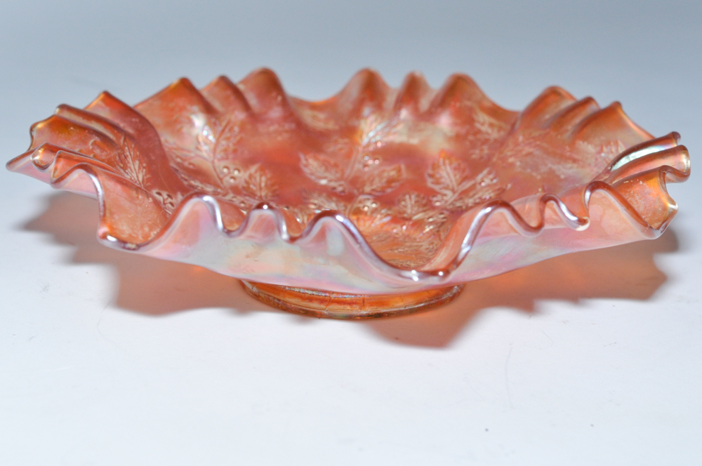 Ornate Orange Glass Dish