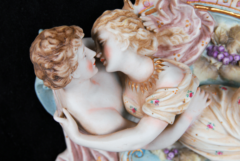 Porcelain Sculpture on Framed Velveteen