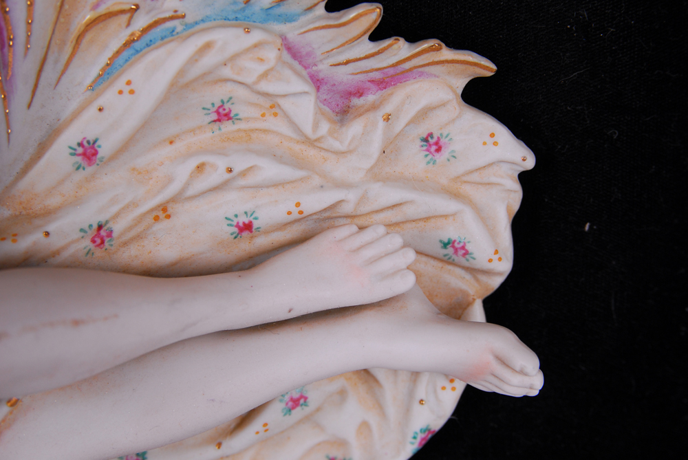 Porcelain Sculpture on Framed Velveteen