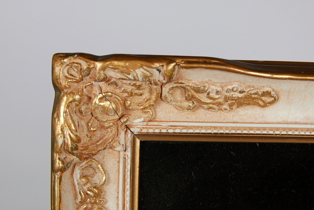 Porcelain Sculpture on Framed Velveteen