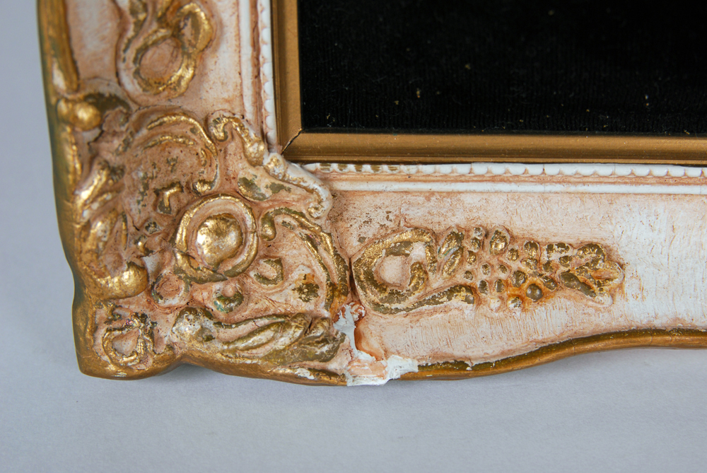 Porcelain Sculpture on Framed Velveteen