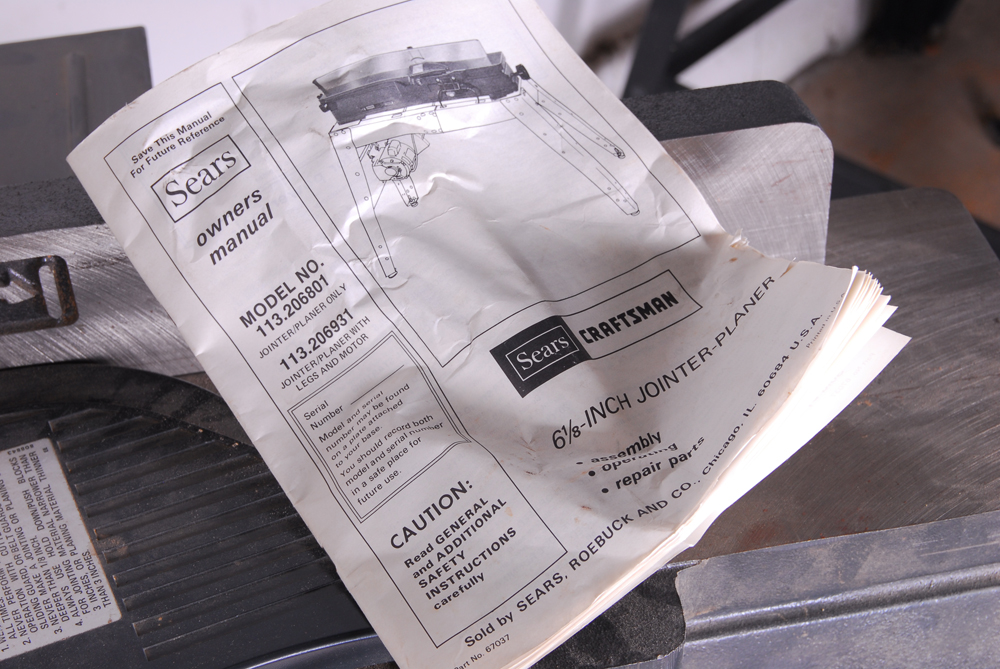 Sears Craftsman Jointer-Planer With Legs and Motor