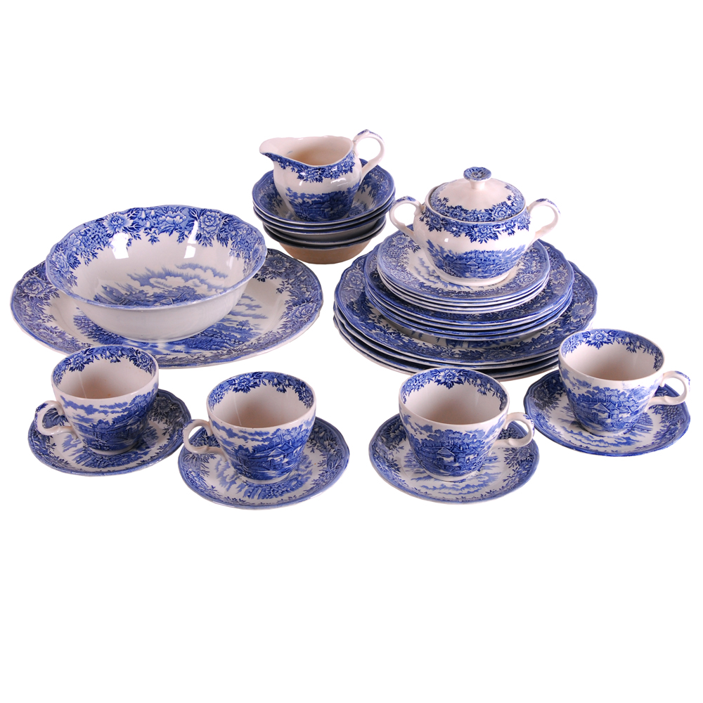 Salem China Co. Olde Staffordshire "English Village" Dish Set