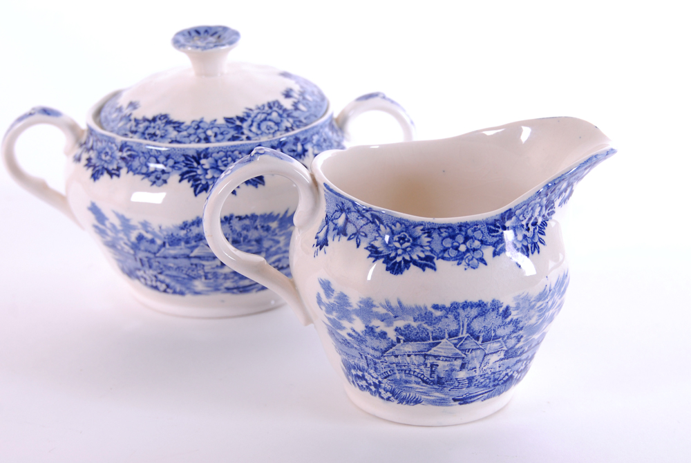 Salem China Co. Olde Staffordshire "English Village" Dish Set