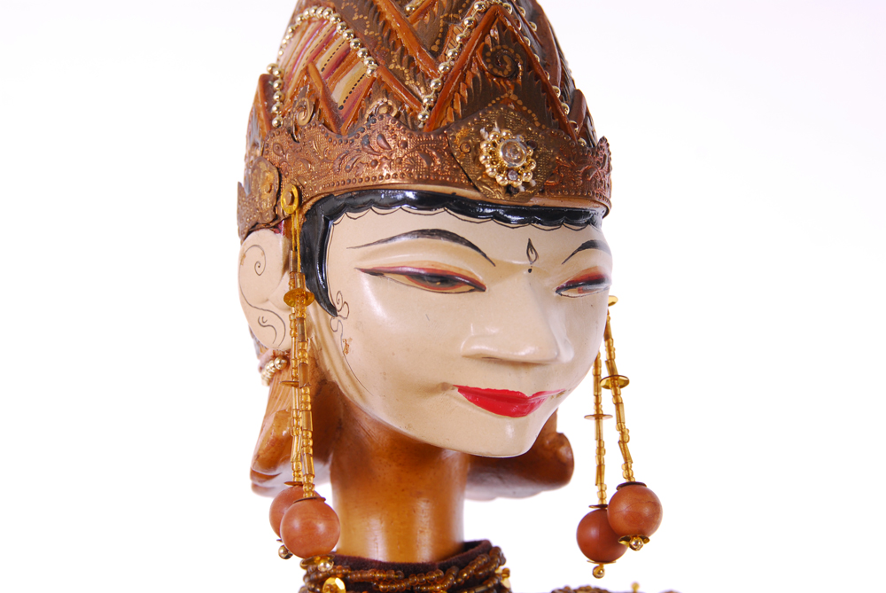 Indonesian Rama and Sita "Wayang Golek" Rod Puppets