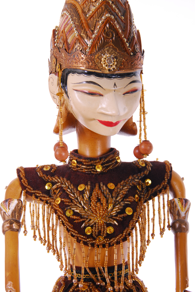 Indonesian Rama and Sita "Wayang Golek" Rod Puppets