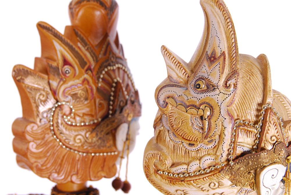 Indonesian Rama and Sita "Wayang Golek" Rod Puppets