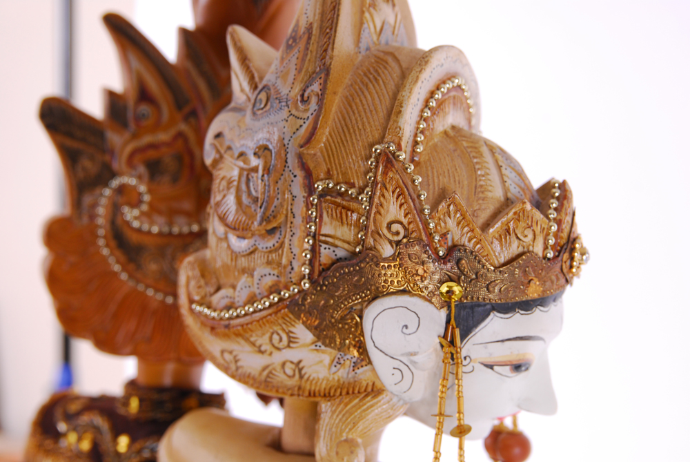 Indonesian Rama and Sita "Wayang Golek" Rod Puppets