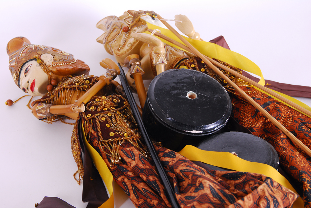 Indonesian Rama and Sita "Wayang Golek" Rod Puppets