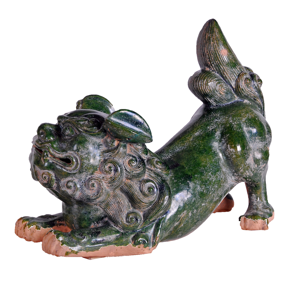 Large Ceramic Foo Dog Replica Statue