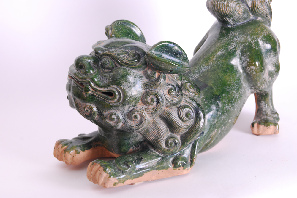 Large Ceramic Foo Dog Replica Statue