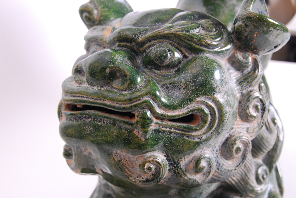 Large Ceramic Foo Dog Replica Statue