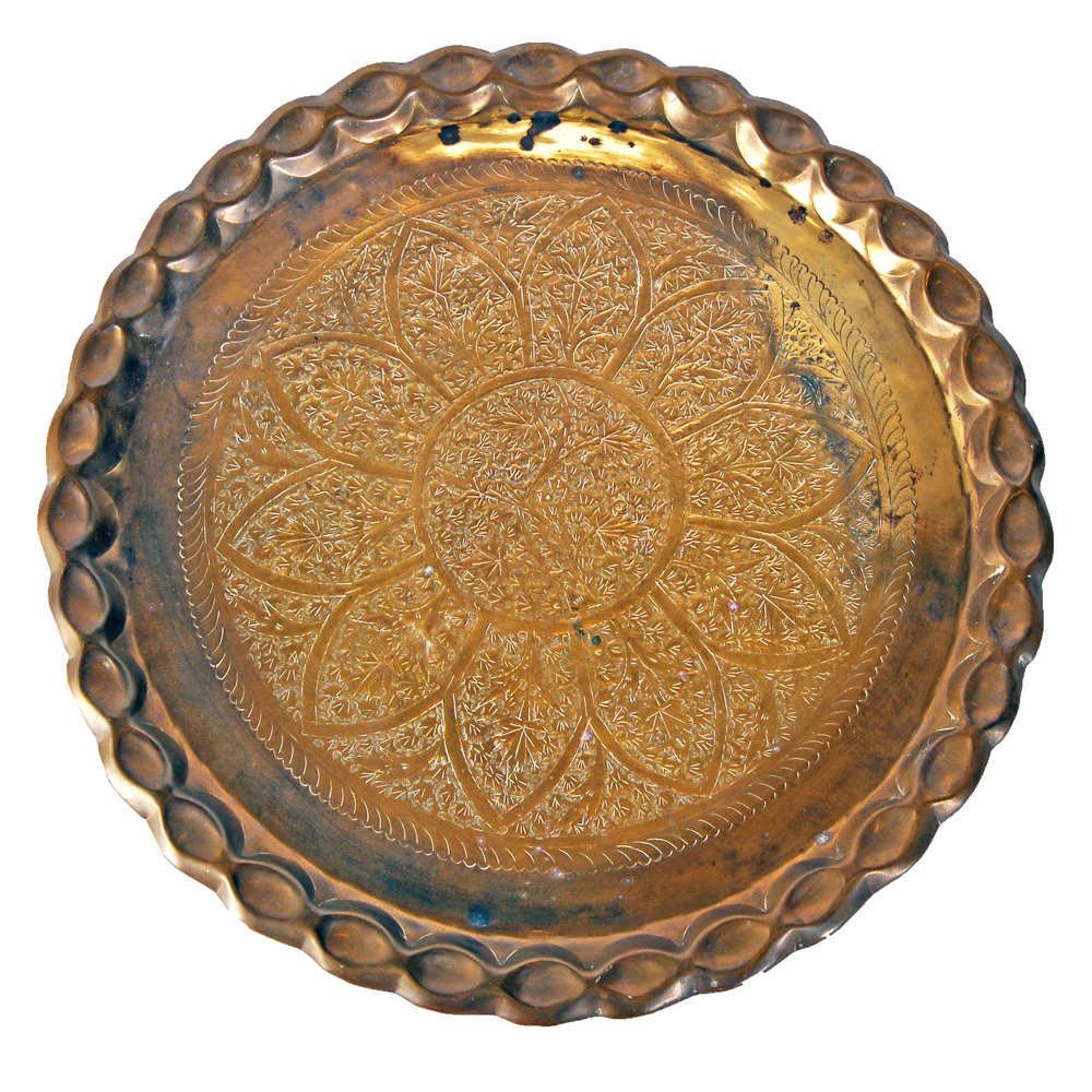 Large Engraved Metal Serving Tray