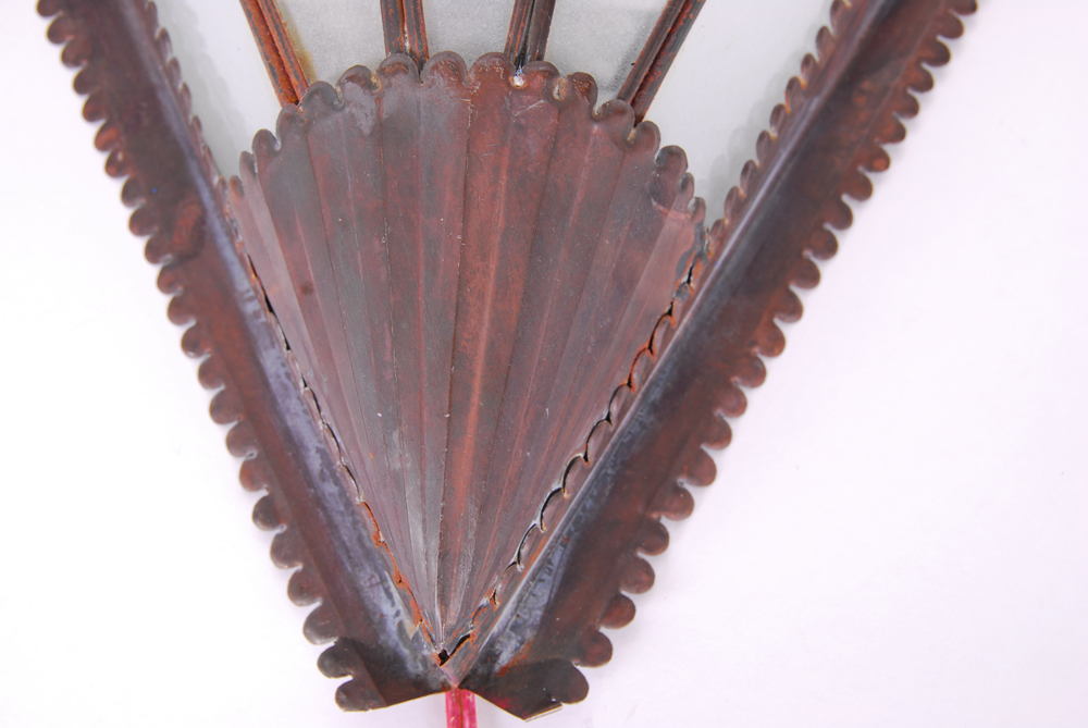 Pair of Metal and Glass Wall Mounted Lights