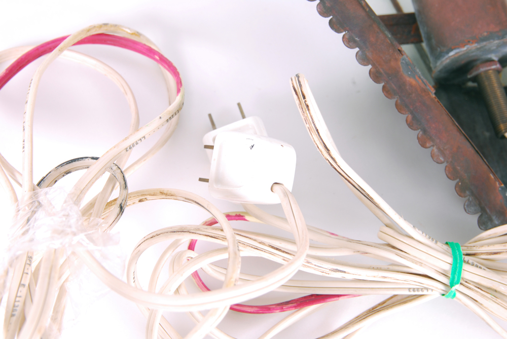 Pair of Metal and Glass Wall Mounted Lights