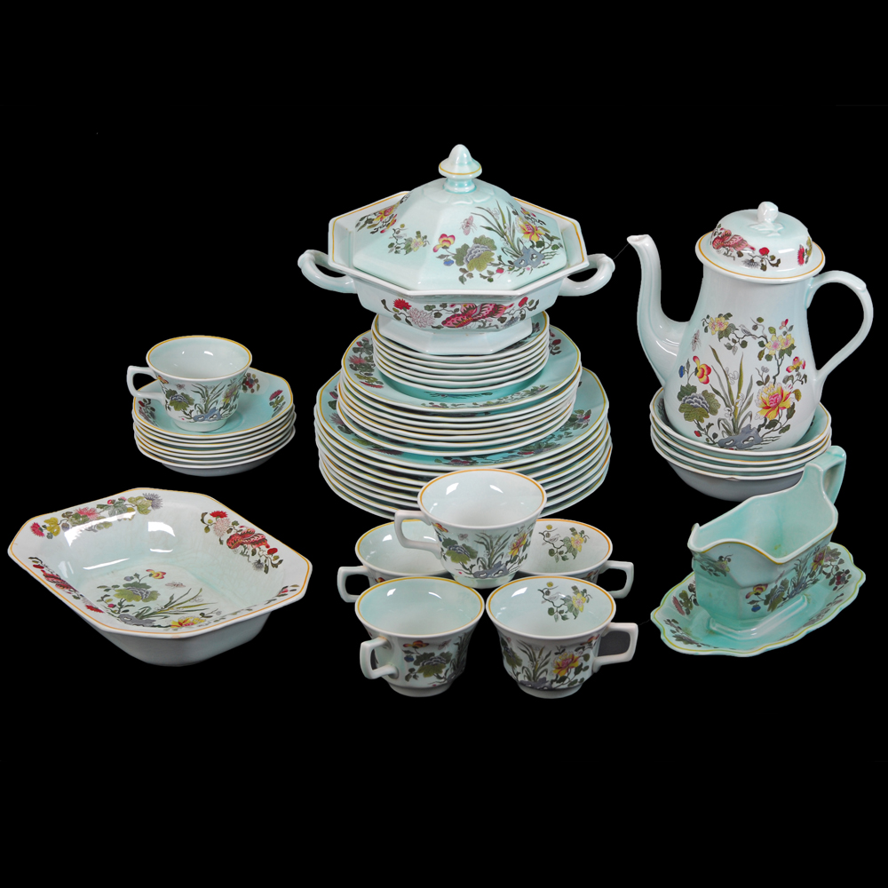 Collection of Real English Ironstone Calyx Ware "Ming Jade" China