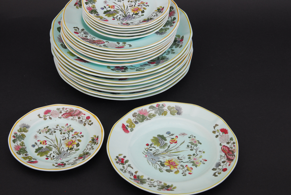 Collection of Real English Ironstone Calyx Ware "Ming Jade" China