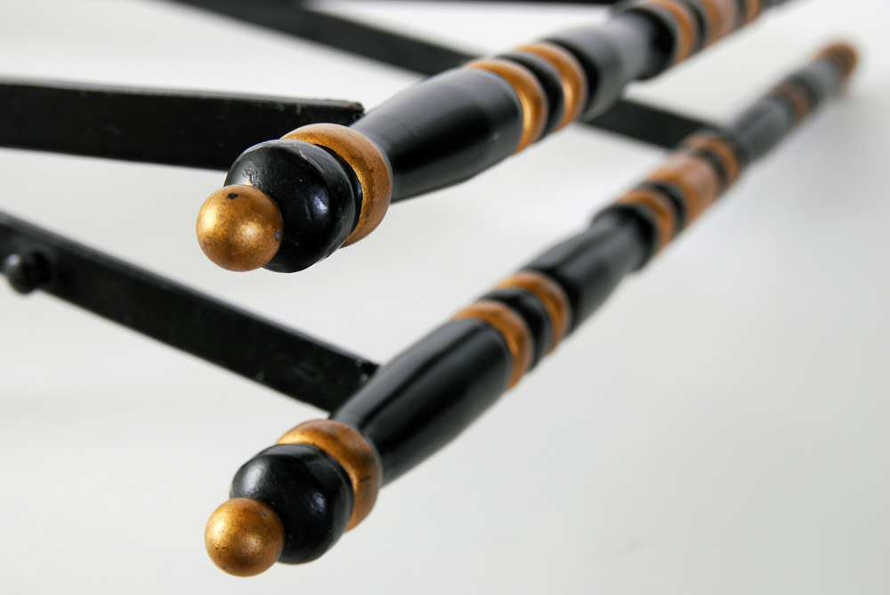 Black Lacquered Tole Tray Table