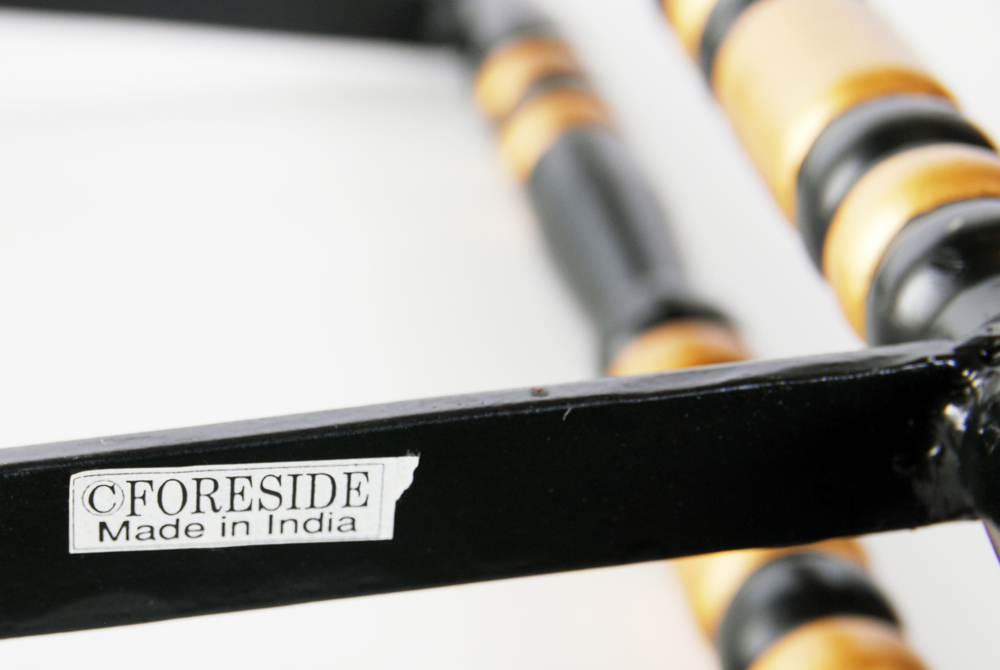 Black Lacquered Tole Tray Table