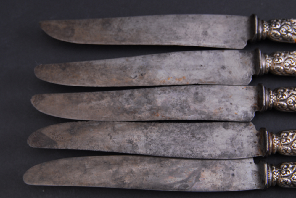 Set of Sterling Silver and Mother of Pearl Handled Flatware