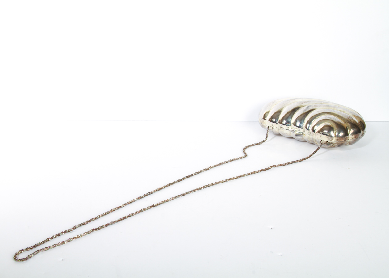 Pierre Cardin Vintage Metal Clutch Handbag with Shoulder Chain