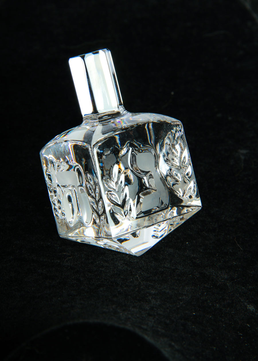 An Owl and Dreidel Cut Crystal